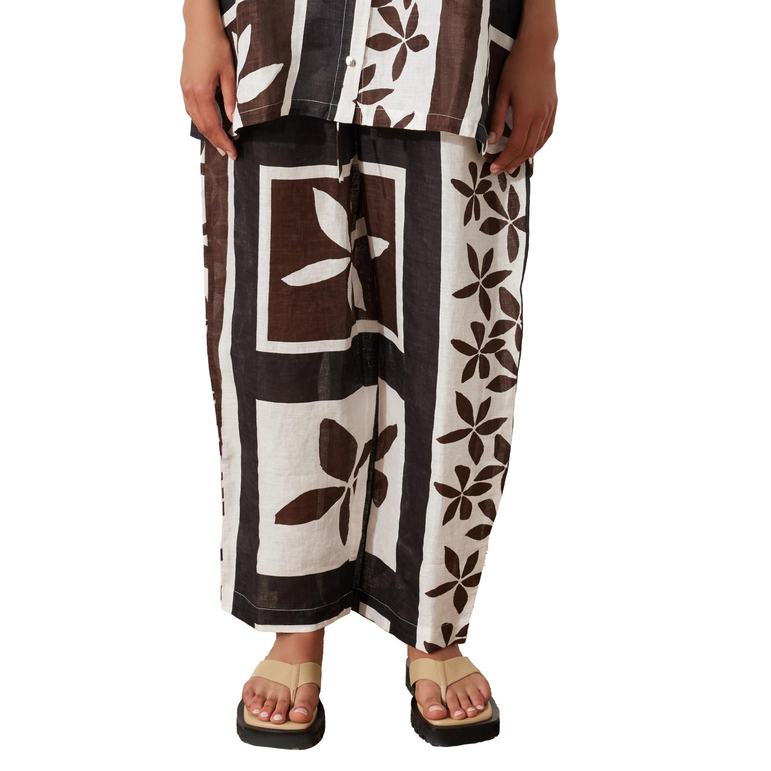 Zulu & Zephyr Sarong Flower Linen Pant